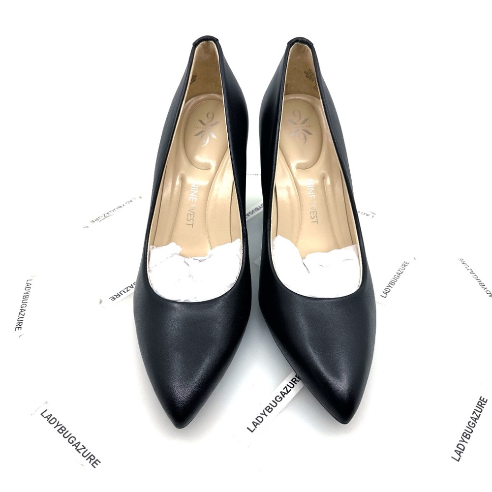 NIB Nine West Women’s Astoria9x9 Block Heel Pump - Black Leather Size 7.5